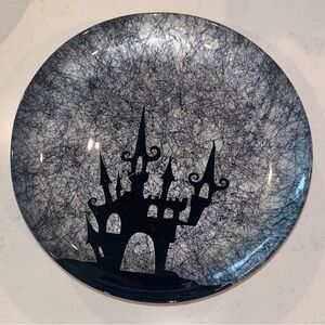Elegant Black Halloween 🎃 Castle Design Serveware Plate